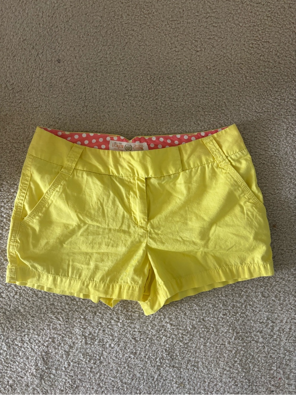J. Crew Sunlit Yellow Cotton Chino Shorts